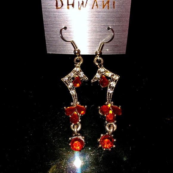 New Orange and Silver earrings - Picture 4 of 6